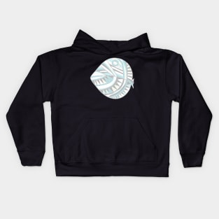 Mazipoodles New Fish Head Leaf White Gray Teal Blue Kids Hoodie